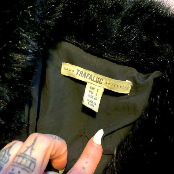 Faux fur black coat! - Picture 2 of 3